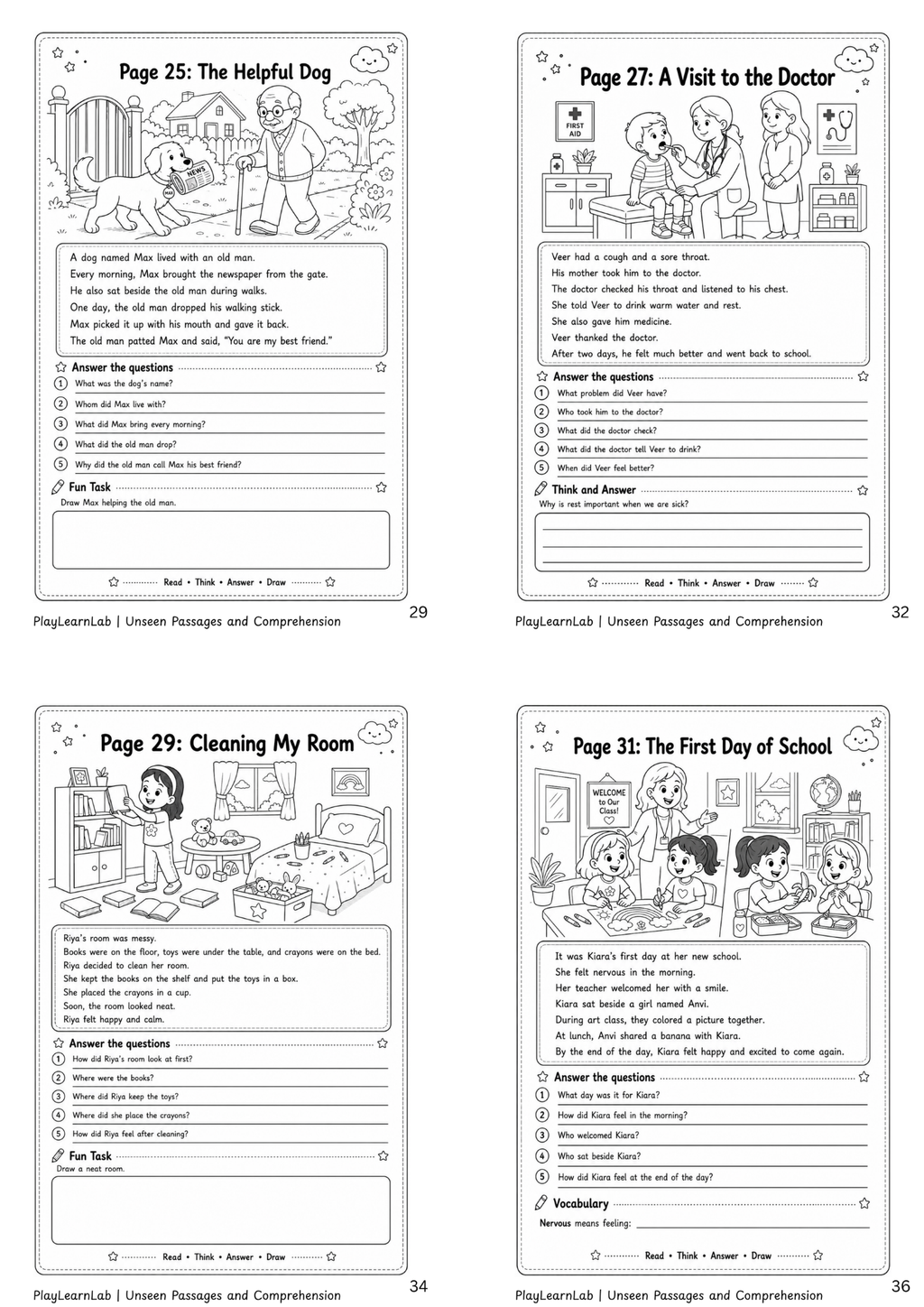 Unseen Passages & Comprehension Activities