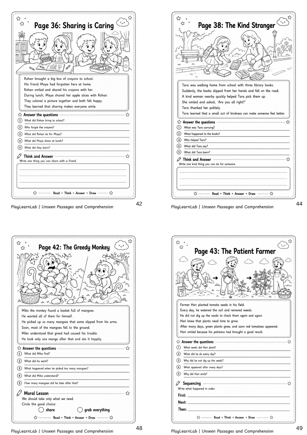 Unseen Passages & Comprehension Activities