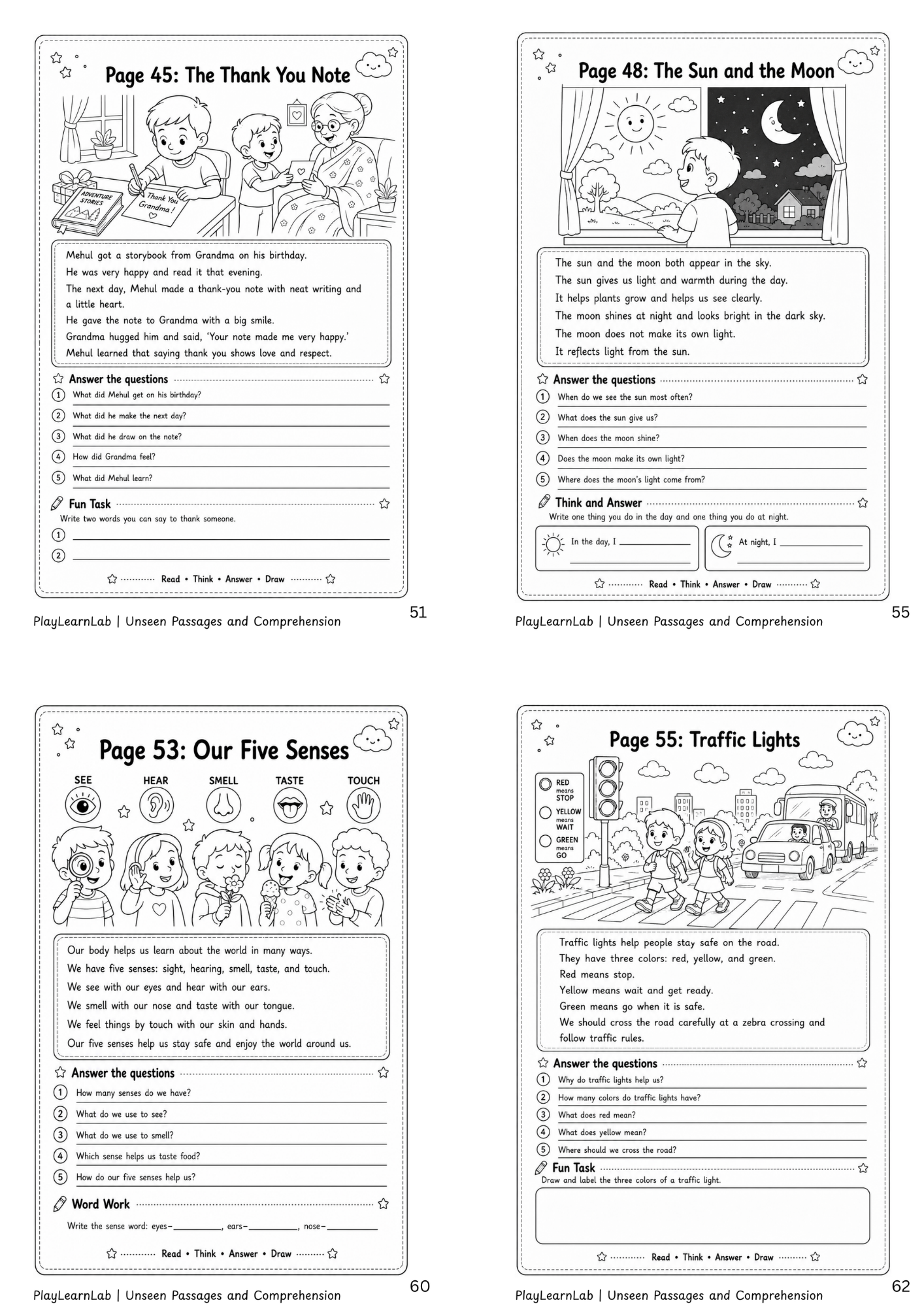 Unseen Passages & Comprehension Activities