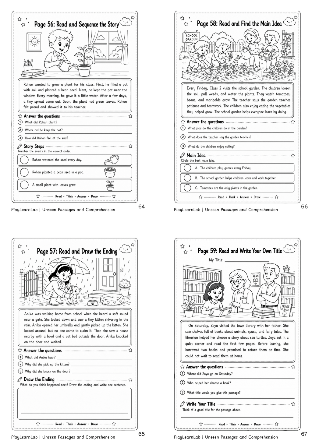 Unseen Passages & Comprehension Activities