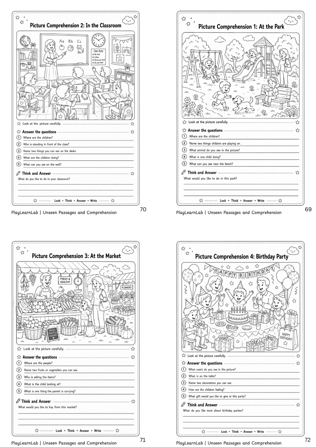 Unseen Passages & Comprehension Activities