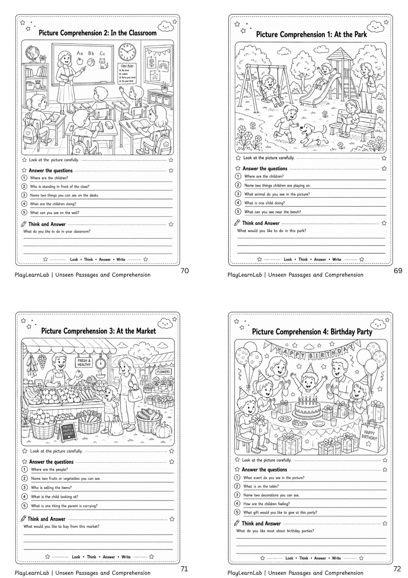 Unseen Passages & Comprehension Activities